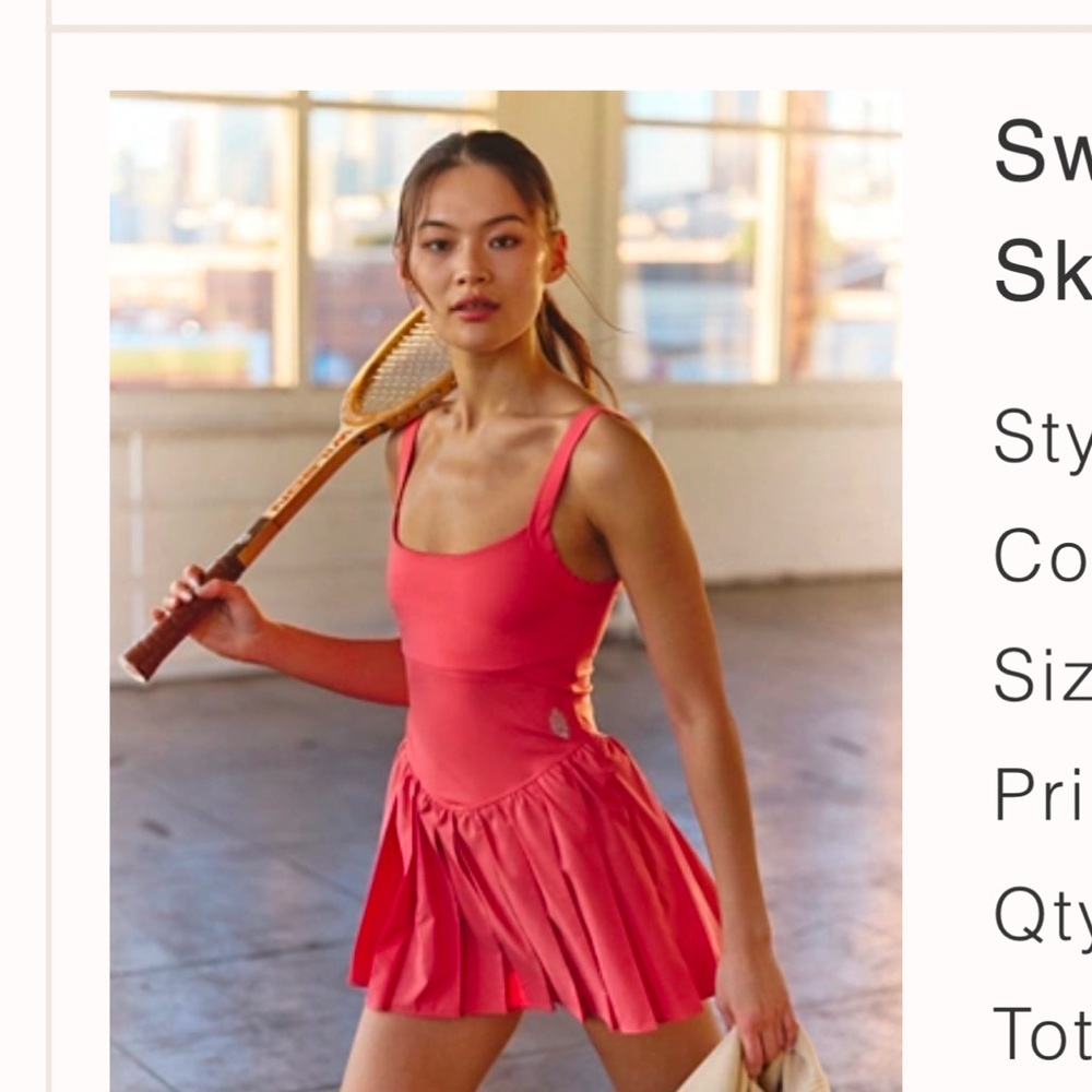 NWT free people medium swing of things skortsie pink athletic dress